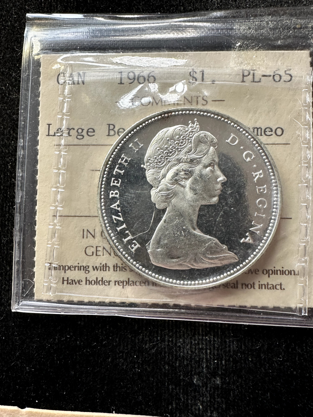 1966  LB  ICCS Graded Canadian Silver Dollar **PL-65 Heavy Cameo** # GF 760