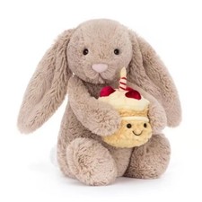Bashful Beige Birthday Bunny Cute Soft Plush Toy 12.2" Jelly Christmas Gift