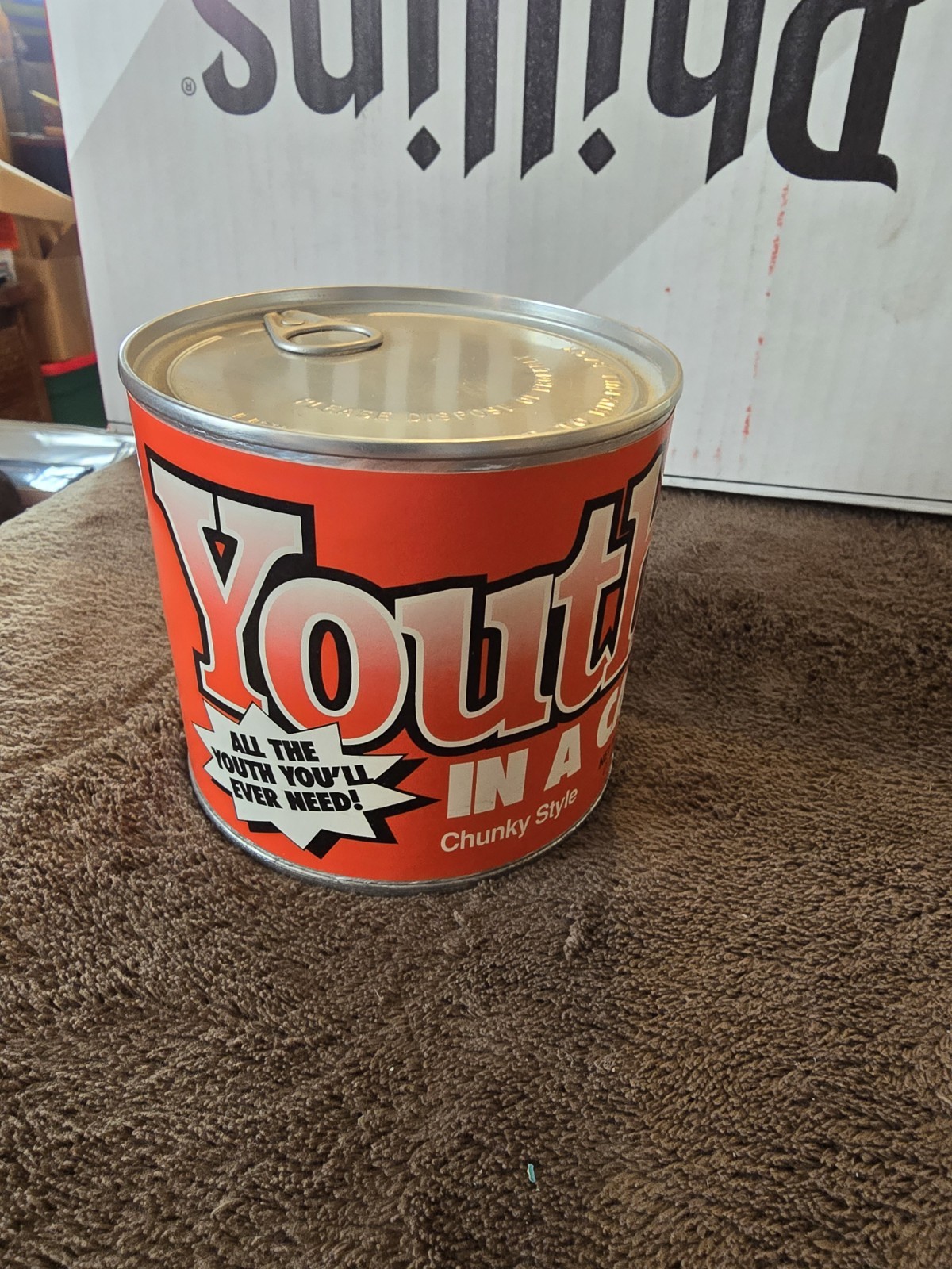 Vintage Youth In A Can Chunky Style Gag Gift Unopened Contains Something