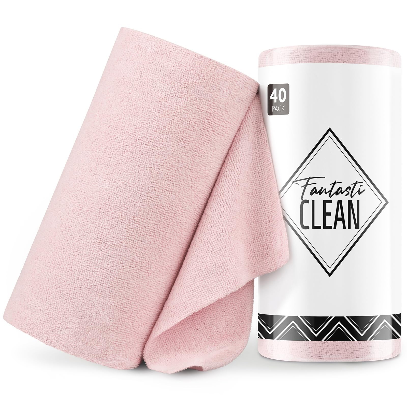 Fantasticlean Microfiber Cleaning Cloth Roll -40 Pack, Tear Away Microfiber T...