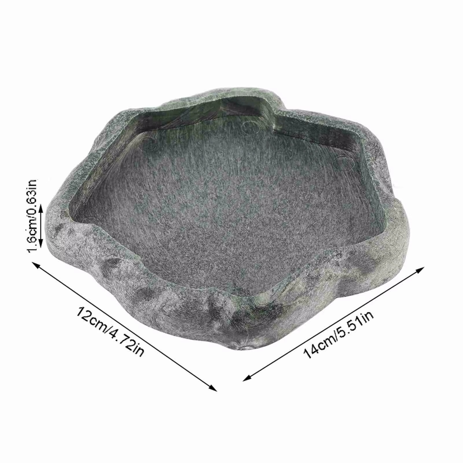 Reptile Feeder ABS Resin Imitation Rock Design Food and Water Dish Feeder Bowl f