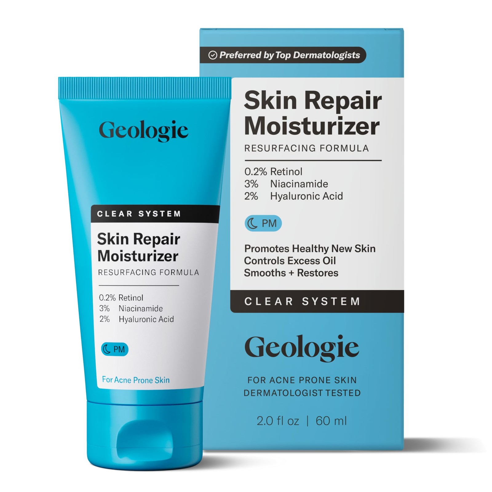 Geologie Skin Repair Moisturizer Face Cream | Clear 2 Fl Oz (Pack of 1) 