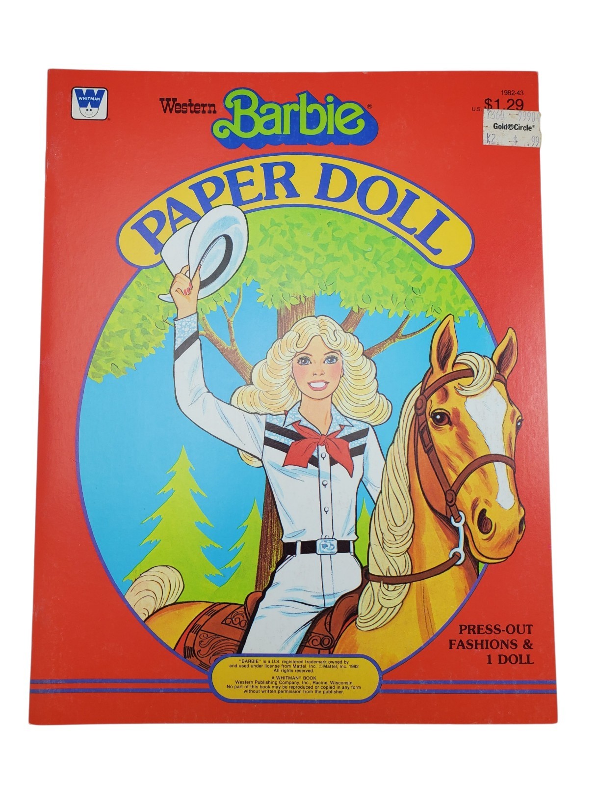 Vintage WESTERN BARBIE Paper Doll Book Whitman 1982 No. #1982-43 Uncut