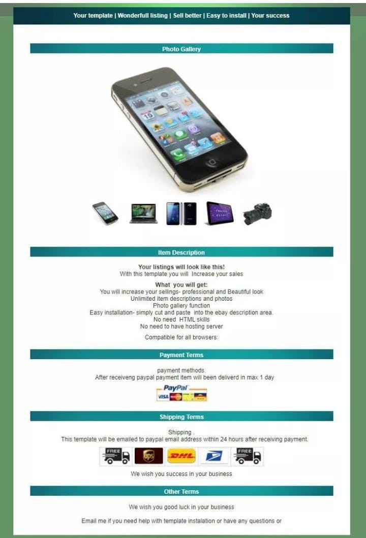 ebay listing template