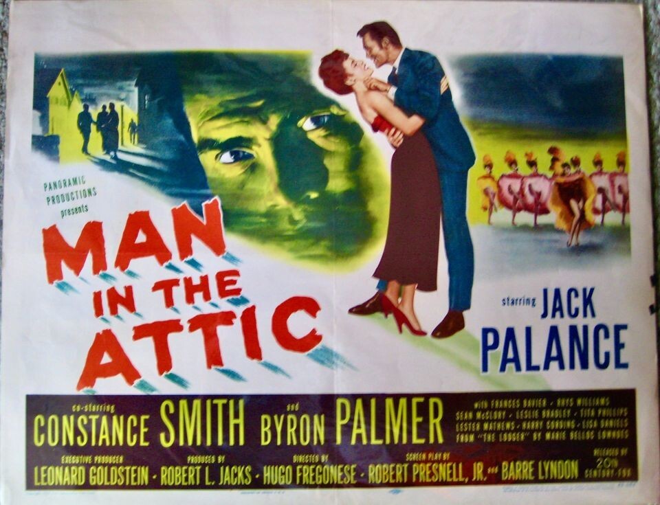 RARE VINTAGE ORIGINAL HALF SHEET POSTER 1953 "MAN IN THE ATTIC"
