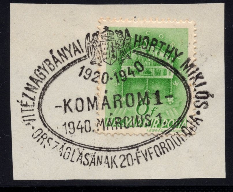 Czechoslovakia Hungary 1940 Komarno/Komarom special cds on piece seldom