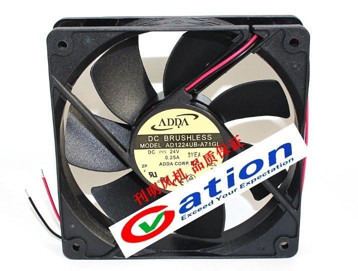 For ADDA AD1224UB-A71GL Daul Cooling Fan DC24V 0.25A 120×120×25mm 2pin *hh