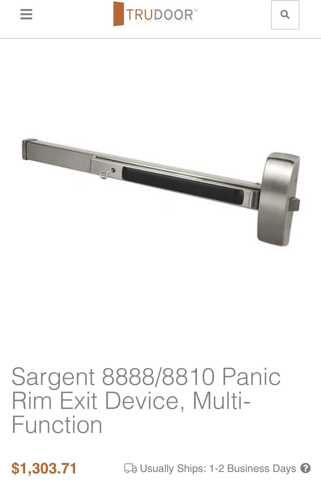 Assa Abloy Sargent 8810 F LHR 1 /34 Less Trim 32D Exit Device 36”