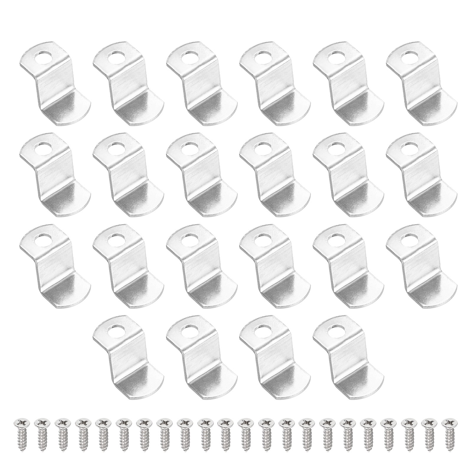 22Pcs 1/2" Offset Canvas Clips with Holes Include 22 Screws, Silver Tone