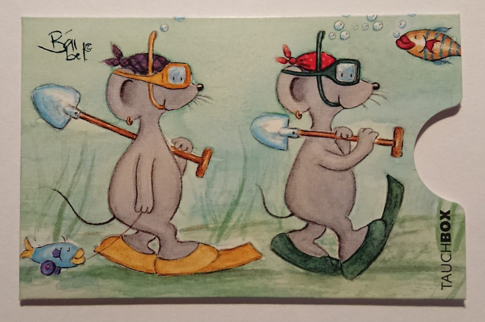 Titulaire Cardbox Carte de Téléphone, Ec Carte Bärbel Souris Plongeur Fischer