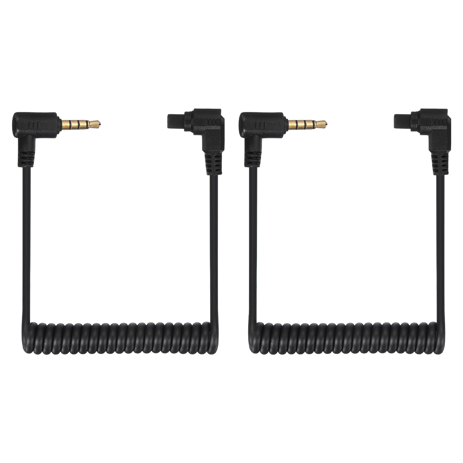 2 Pcs 3mm to Male Flash PC Sync Cable with Screw Lock 2.5mm(3P) to C3(3P), Black