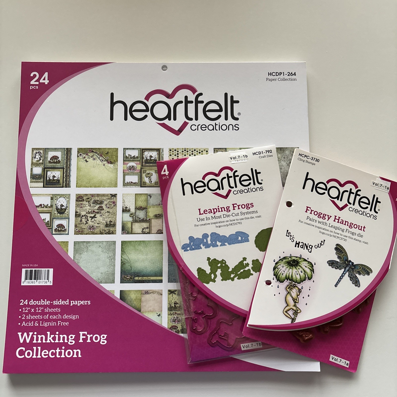 Heartfelt Creations Winking Frog Collection With New Paper Pad