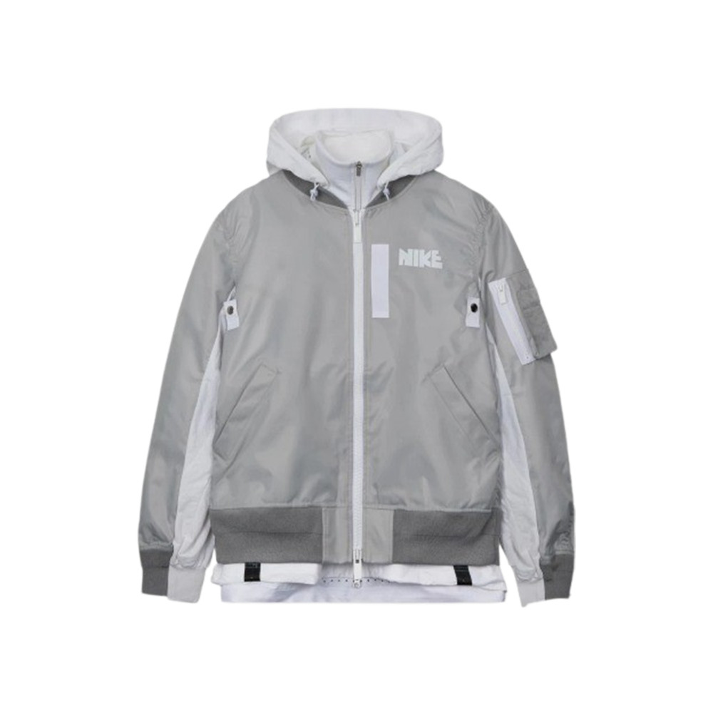 Nike x Sacai NRG Layered Bomber Jacket Grey Fog Asia