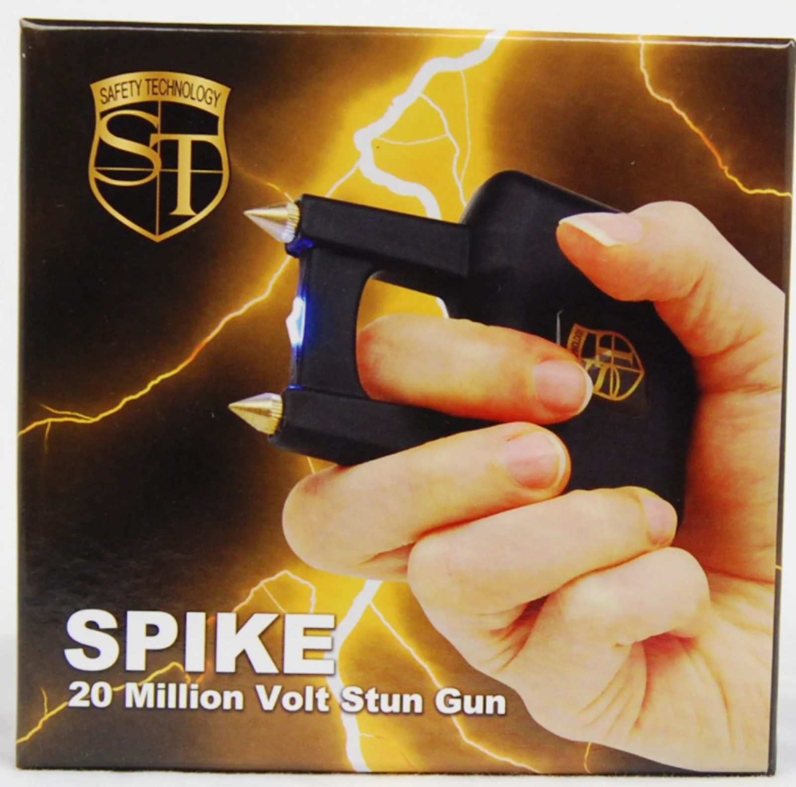 Safety Technology Spike Stun Gun – 65 Million Volt, Black, USB