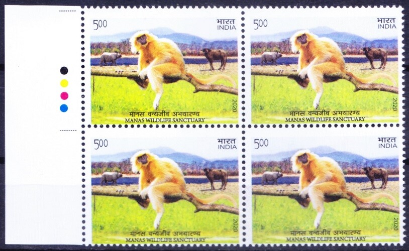 India 2020 MNH Blk TL, Golden Langur, Monkey Wild water buffalo, Rhino, Wildlife