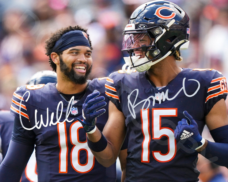 Caleb Williams / Rome Odunze Auto 8x10 Photo Signed Reprint Bears Rookie Year