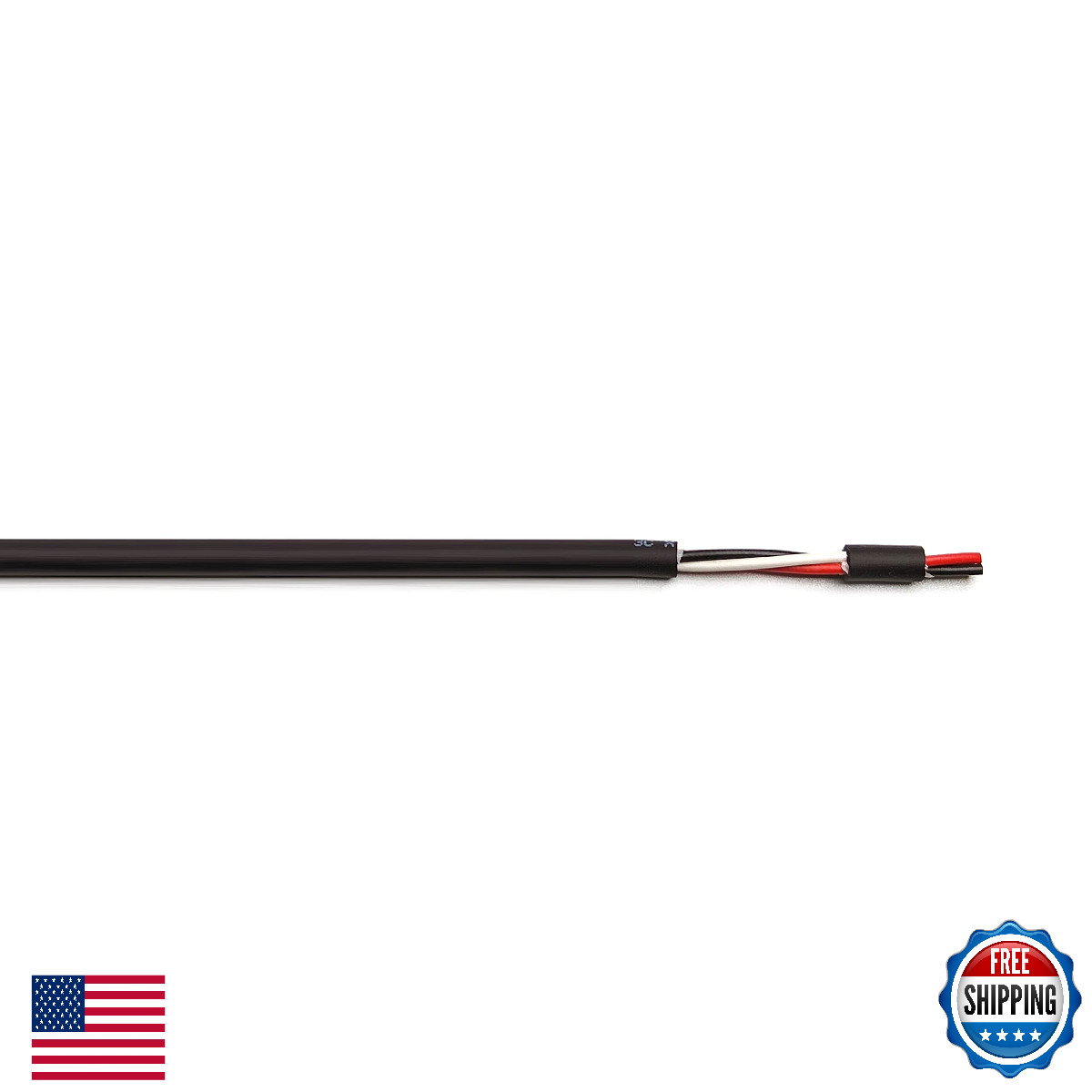 KWANGIL 16AWG 3 Conductor UL2464 Security Alarm Power Cable 25ft Matte Black