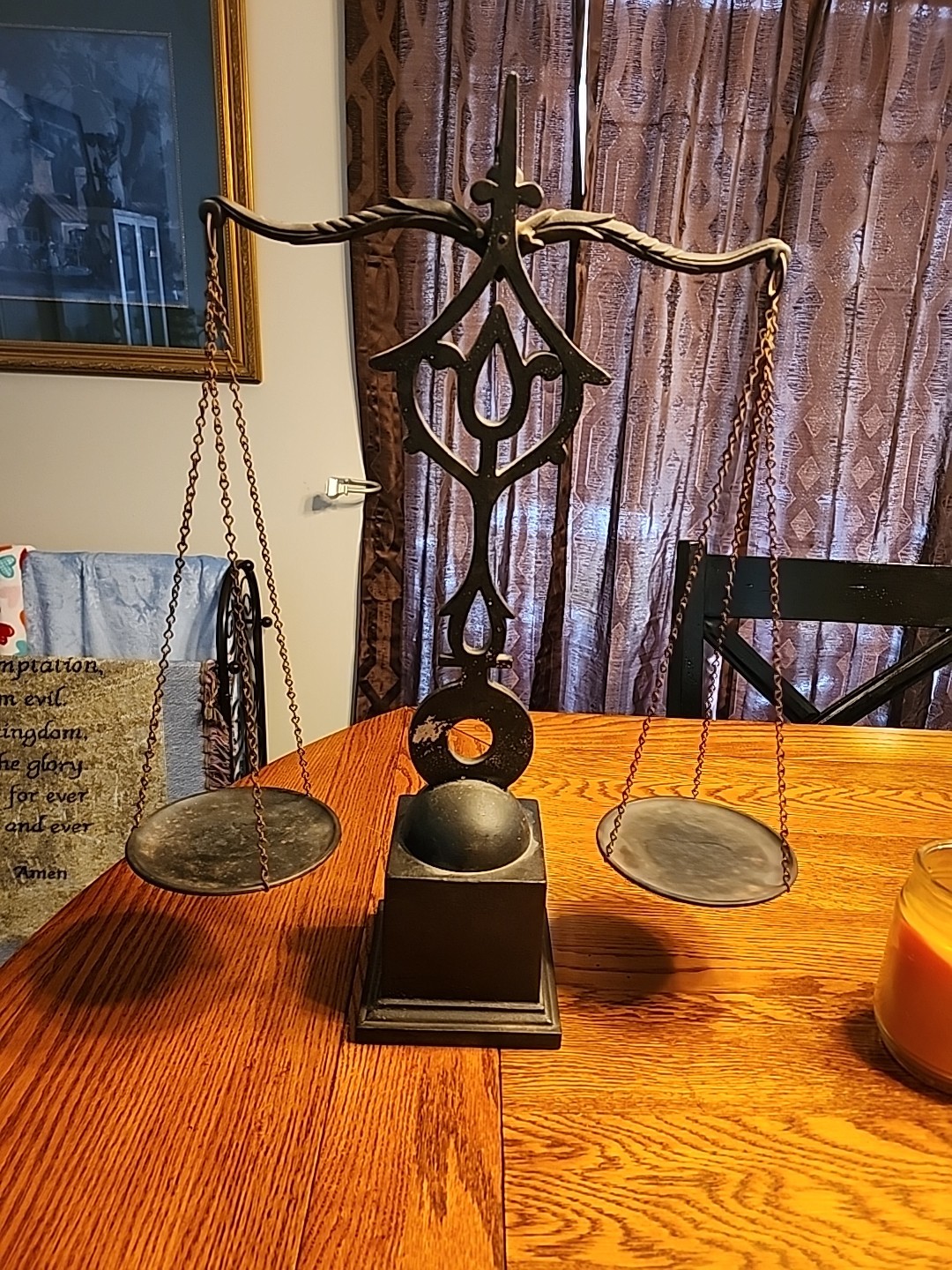Antique Wilton Signed Balance Scale Cast Iron And Brass