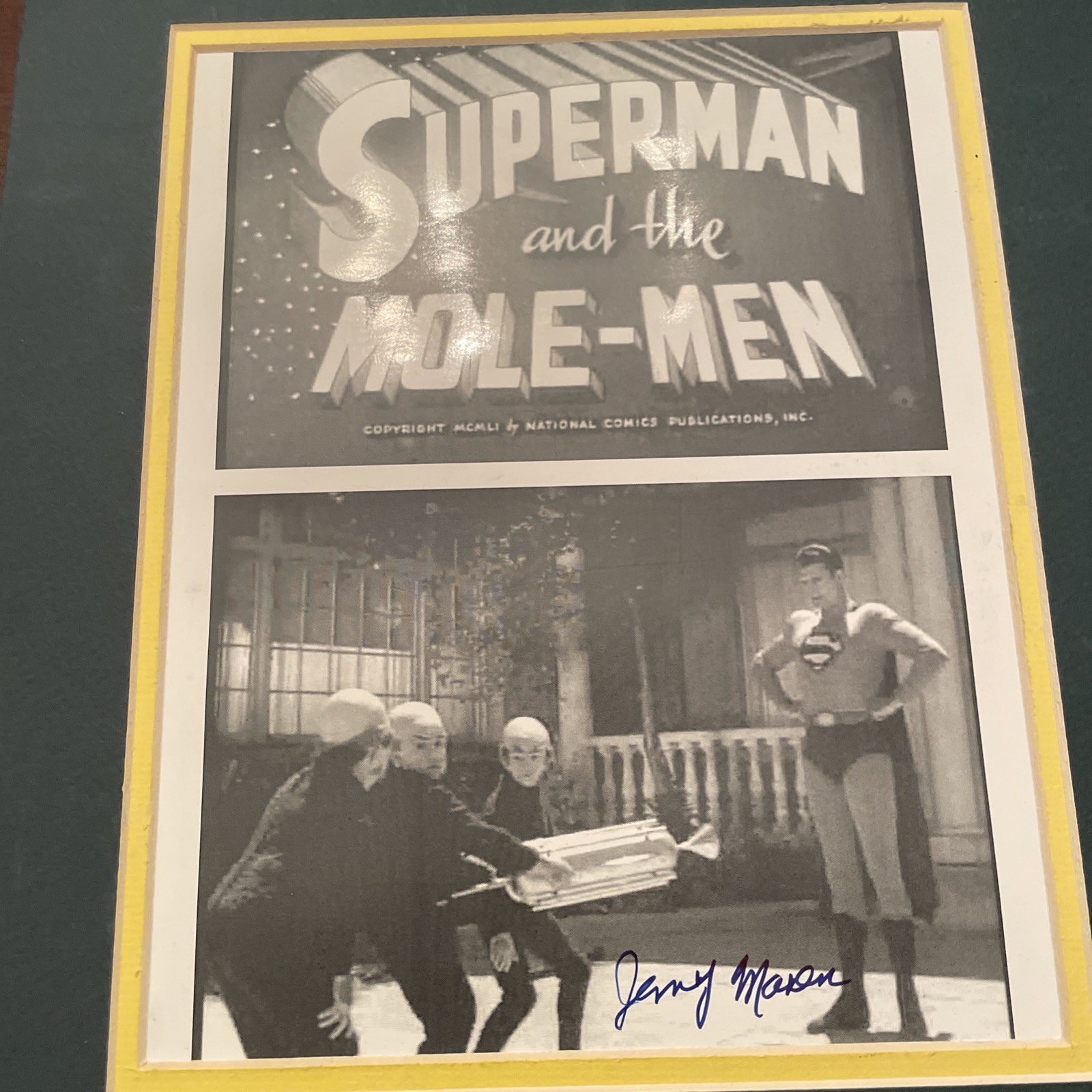 JERRY MAREN SIGNED 8.5x11 PHOTO  'SUPERMAN & MOLE MEN W/ GEORGE REEVES
