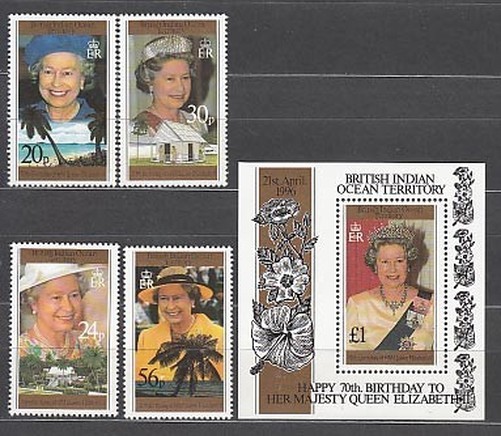Indian Ocean - Mail Yvert 177/80+H,6 ** Mnh Isabel II