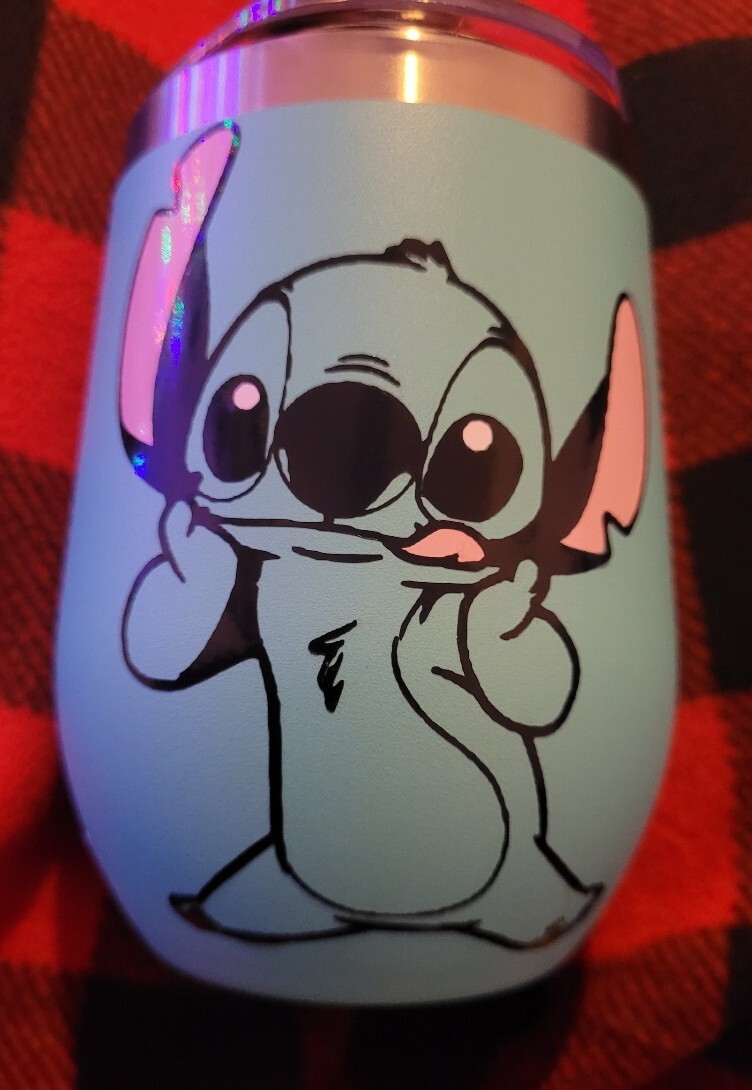 Custom design handmade  stainless steel coffee tumbler   "Stitch"