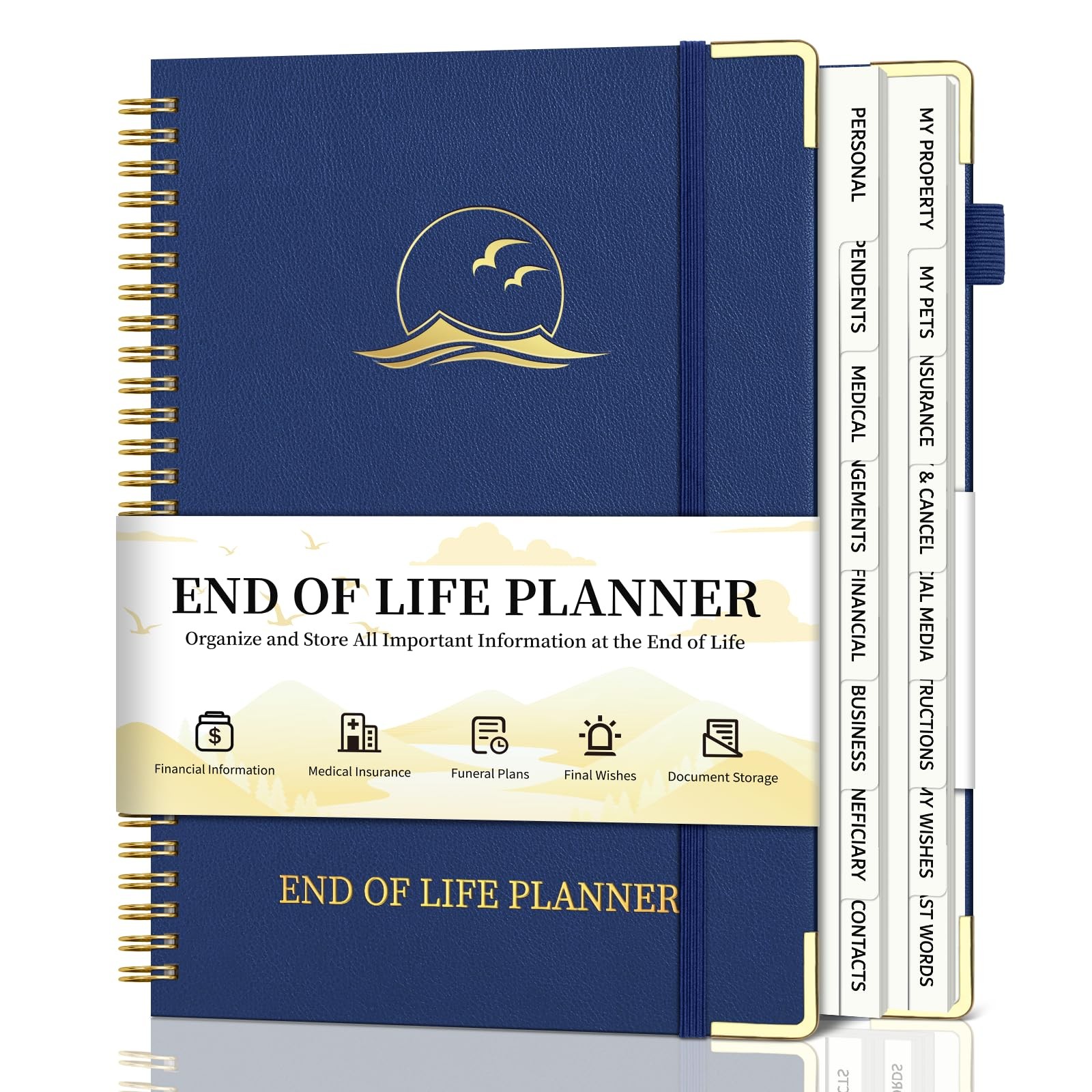 End of Life Planner, Estate Planning Organizer with 7.36 x 10.4 Inch, Blue 