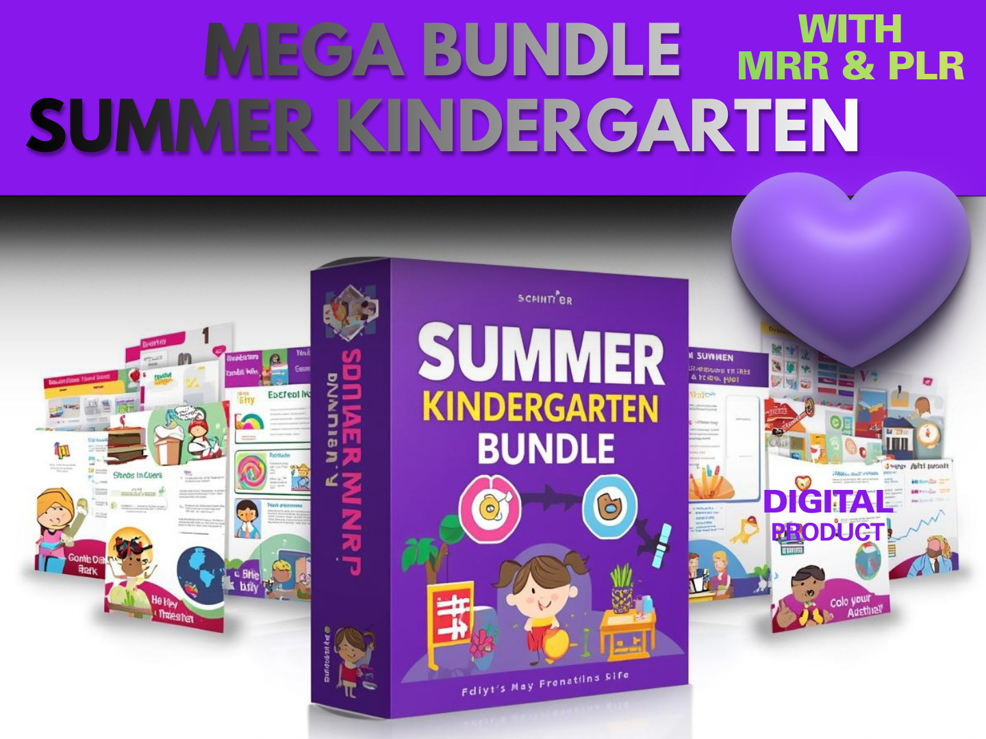 Summer Kindergarten PLR & MRR Mega Digital Products Bundle Passive Income Idea