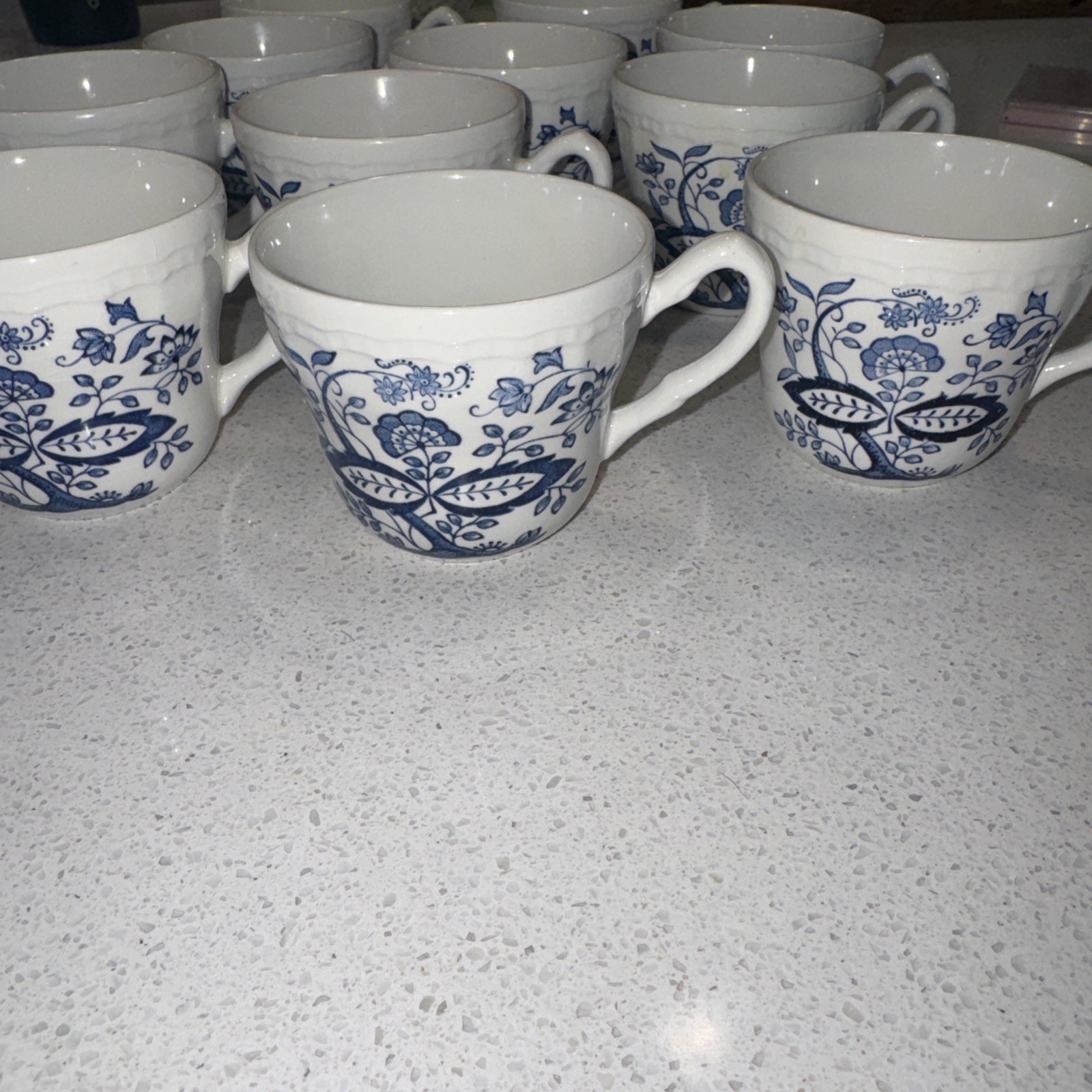 Set Of 11 Vintage Blue Danube Blue Onion Tea Cups Japan Cottage Vibe
