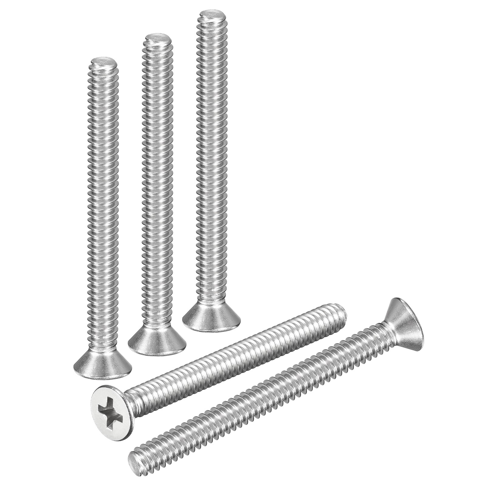 #10-24x2" Flat Head Machine Screws -30pcs -304 Stainless Steel -Silver