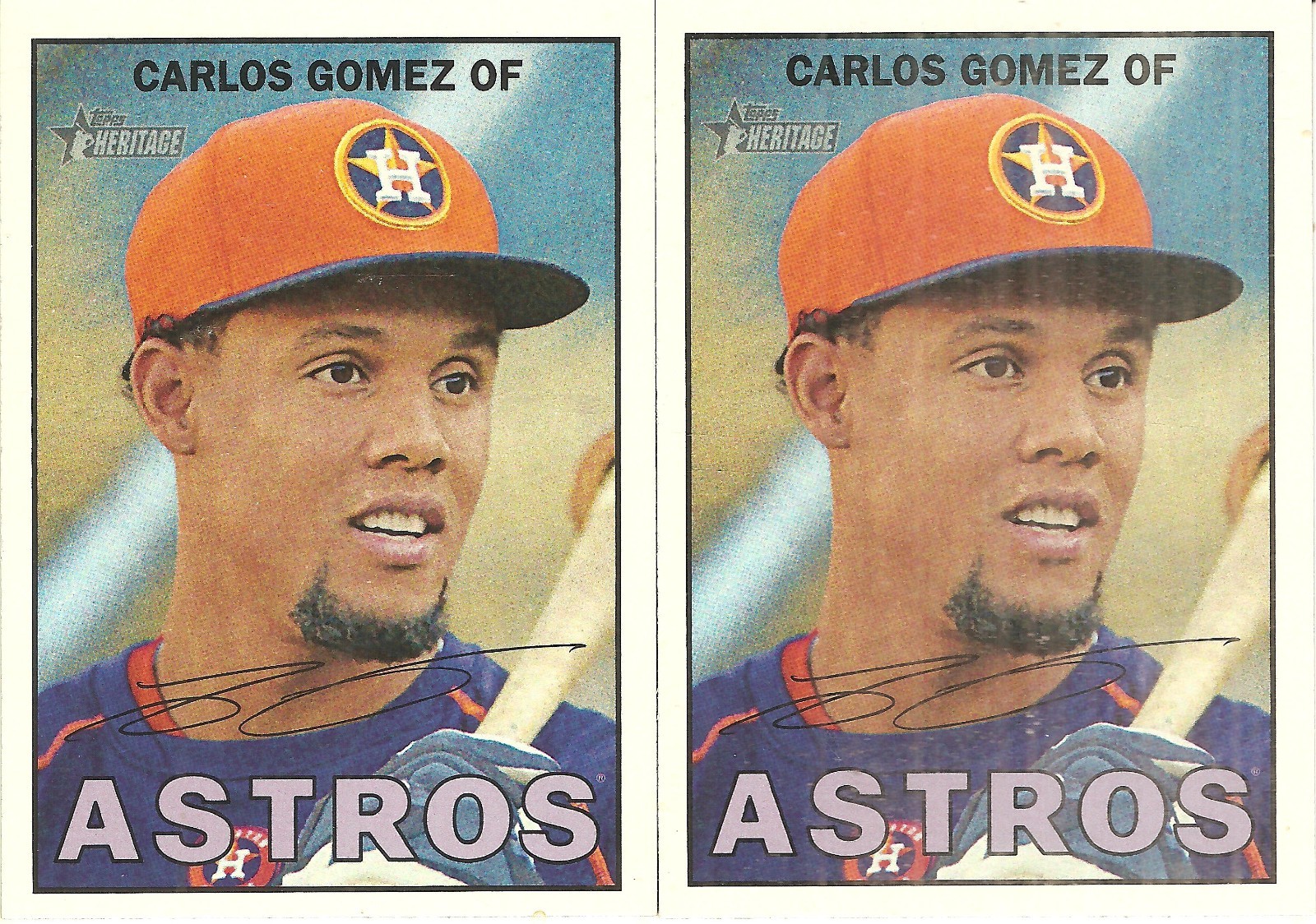 2 CARD 2016 TOPPS HERITAGE CARLOS GOMEZ BASEBALL CARD LOT