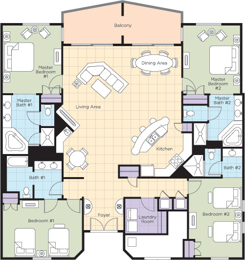 Daytona Beach - Apr -20-25 - HUGE 4 bedroom pres sleeps 12 - Wyndham Ocean Walk