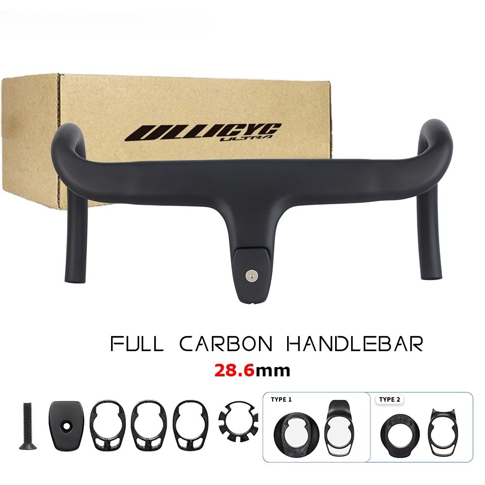 Road Bike Carbon Fiber Integrated Handlebar Internal Cable Cockpit with Spacers
