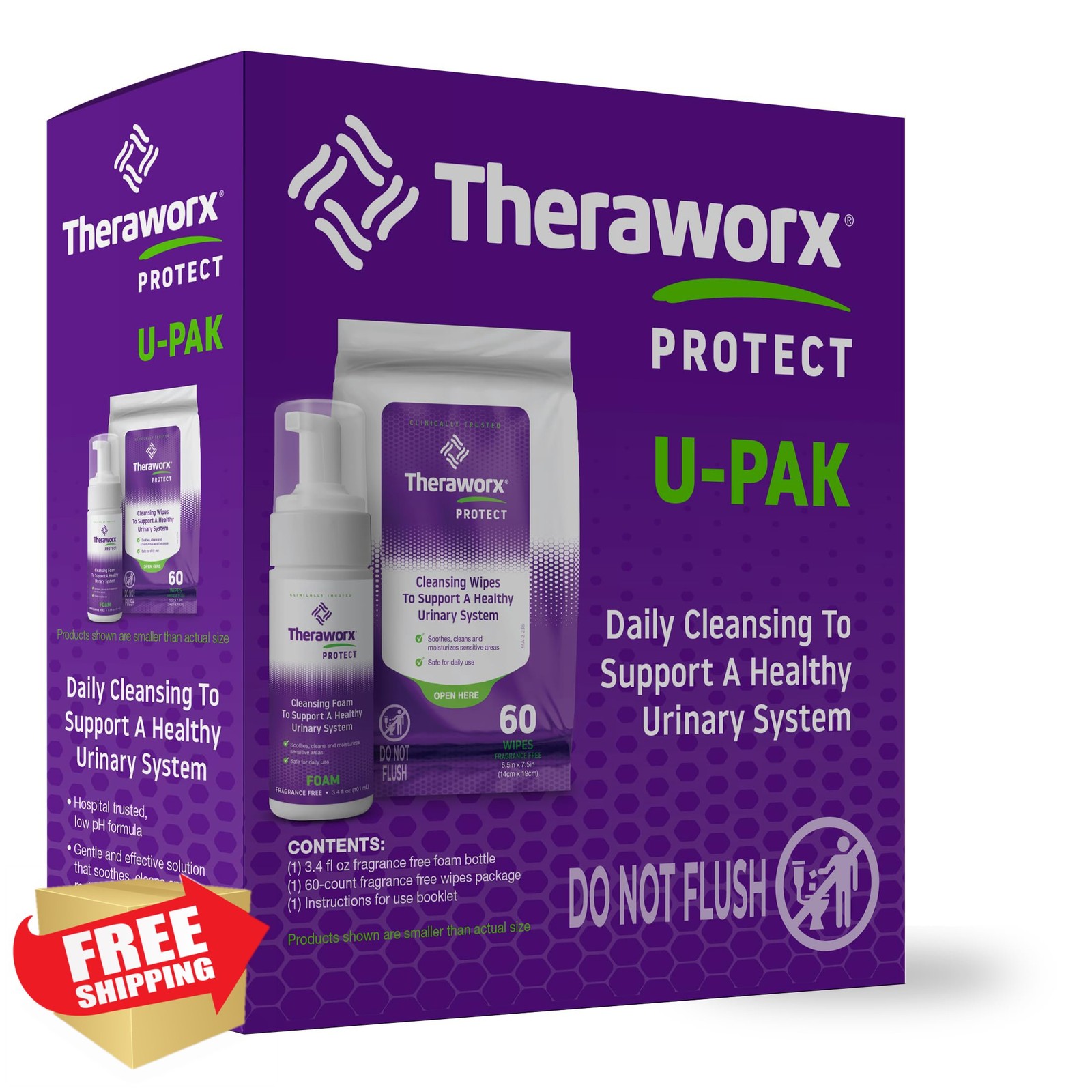 Theraworx Protect U-Pak Urinary System Daily Cleansing Kit 1 Pack
