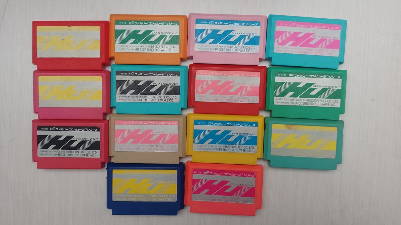 FAMICLON LOT -GOONIES 2, SPACE INVADERS, ETC-RAIO ON LABEL - EPROMS- RARE