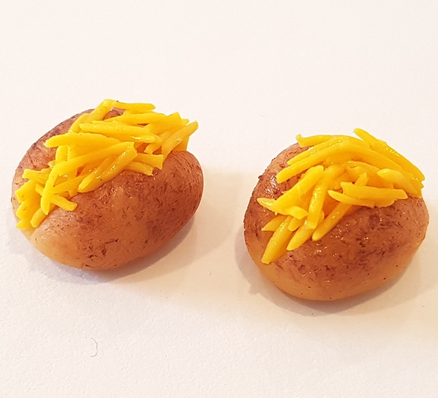 100 Dollhouse Miniature Baked Potato + Cheese *Doll Food Barbi Diorama Wholesale