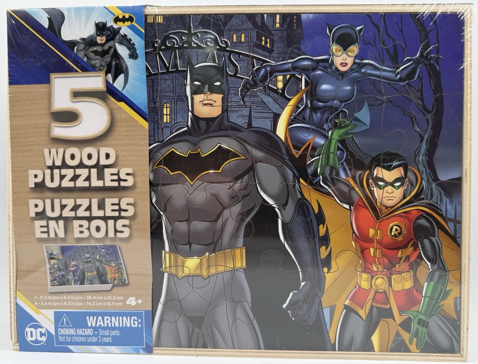 DC Batman 5 Wood Puzzles Super Hero Robin Cat Woman Spinmaster 20148839 2024 New