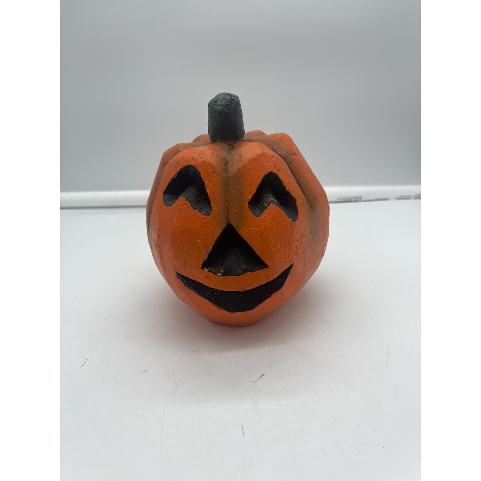 Primitive Hand Carved Coconut Jack O Lantern Pumpkin Halloween