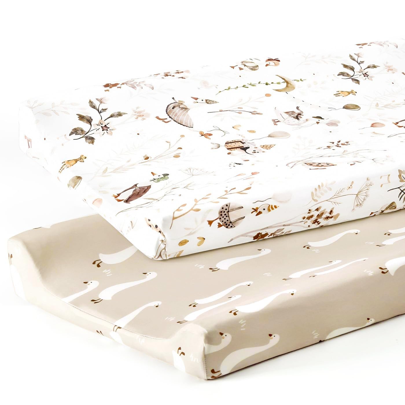 Stretch Ultra Soft Jersey Knit Changing Pad Cover Set 2 Pack, Change Table Pa...