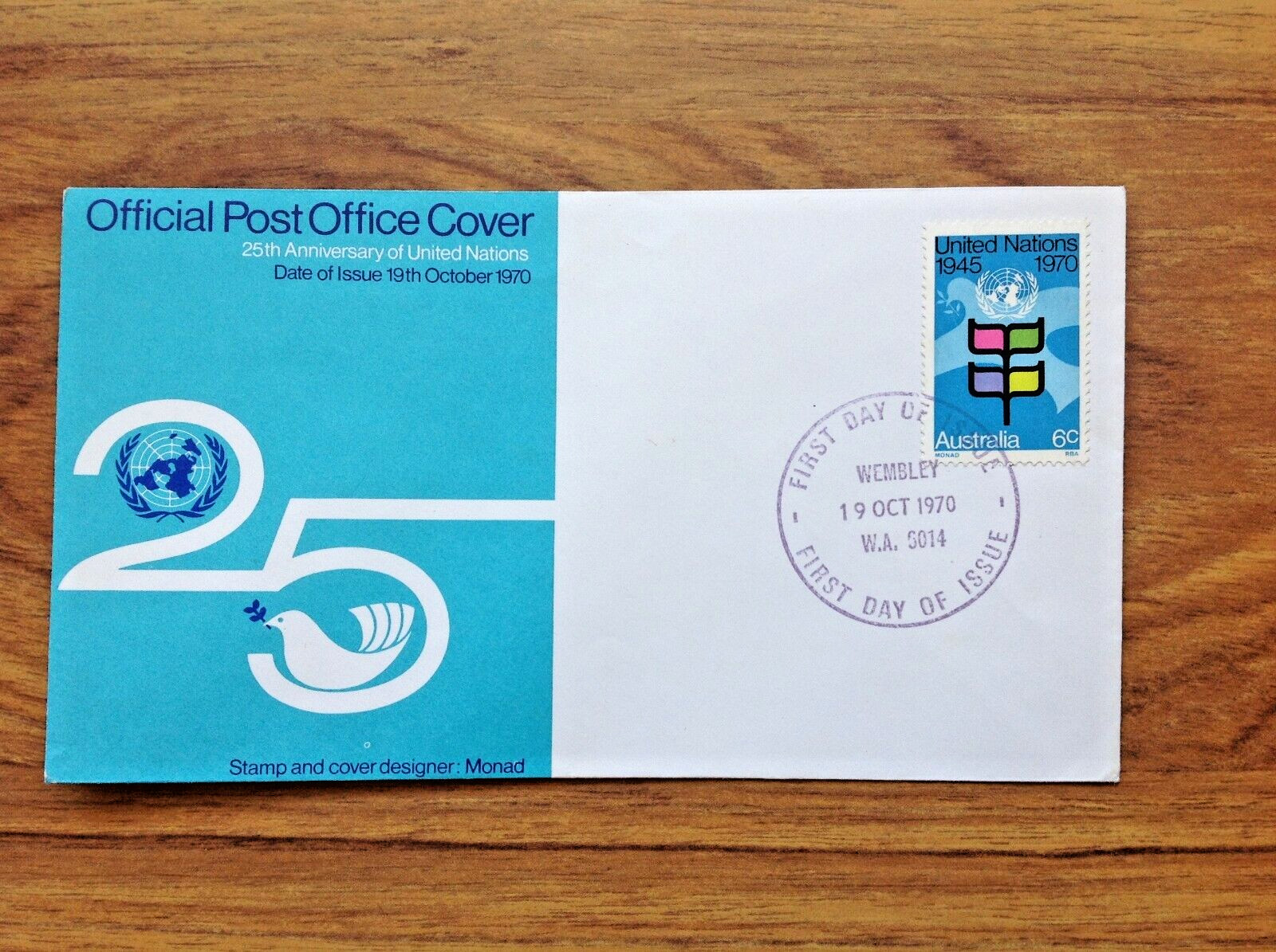 AUSTRALIA 1970 FDC - 25th Anniversary of UNITED NATIONS - Fdi Wembley WA