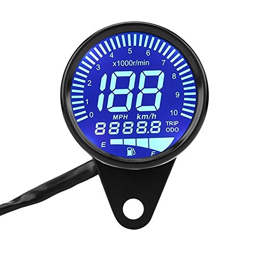  2.6" Universal Motorcycle Speedometer LED Tachometer Fuel Gauge Oil Level 