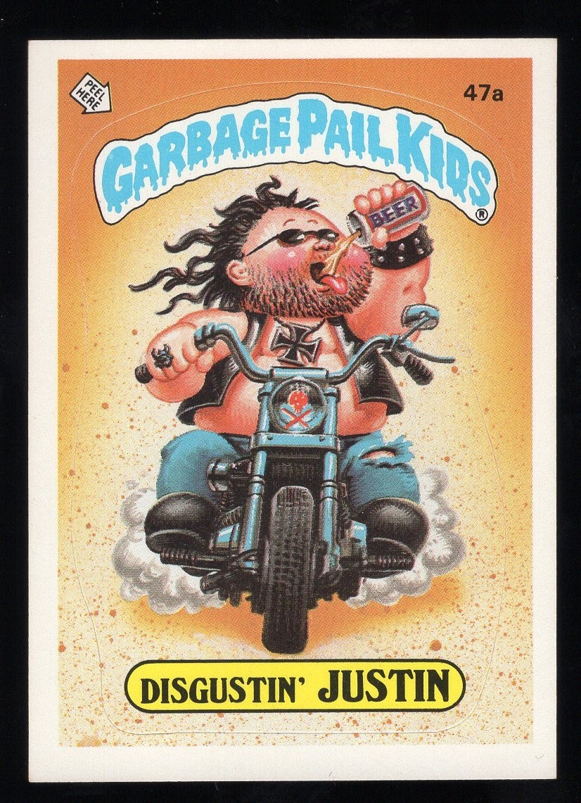 1985 Garbage Pail Kids Disgustin' Justin #47a -- NMMT 2nd Series OS2 glossy