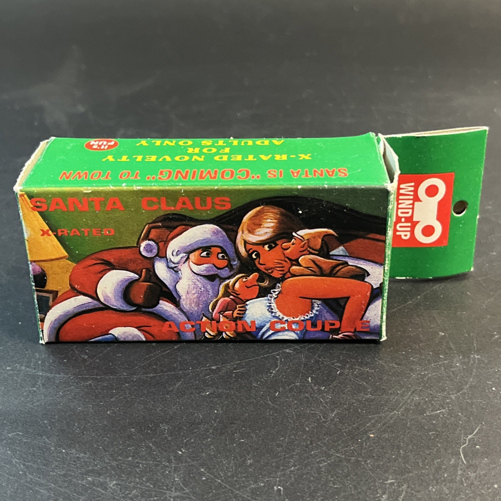 Vtg 1970’s Adult Novelty Santa Claus Action Couple X Rated Wind Up Toy WORKING
