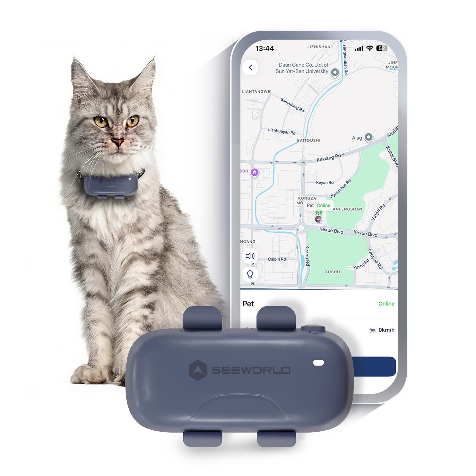 Cat Tracker Dog Tracking Device with Real-Time Location | Activity Sleeping M...