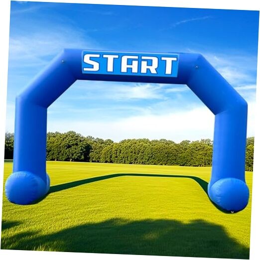  20Ft Start Finish Line Inflatable Arch with Built-in Blower, Hexagon Blue