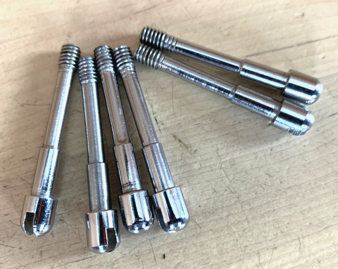 PREMIER Lot of 6x Snare Drum TENSION  ROD Parts 60s Vtg Slot Head 1-5/8" England