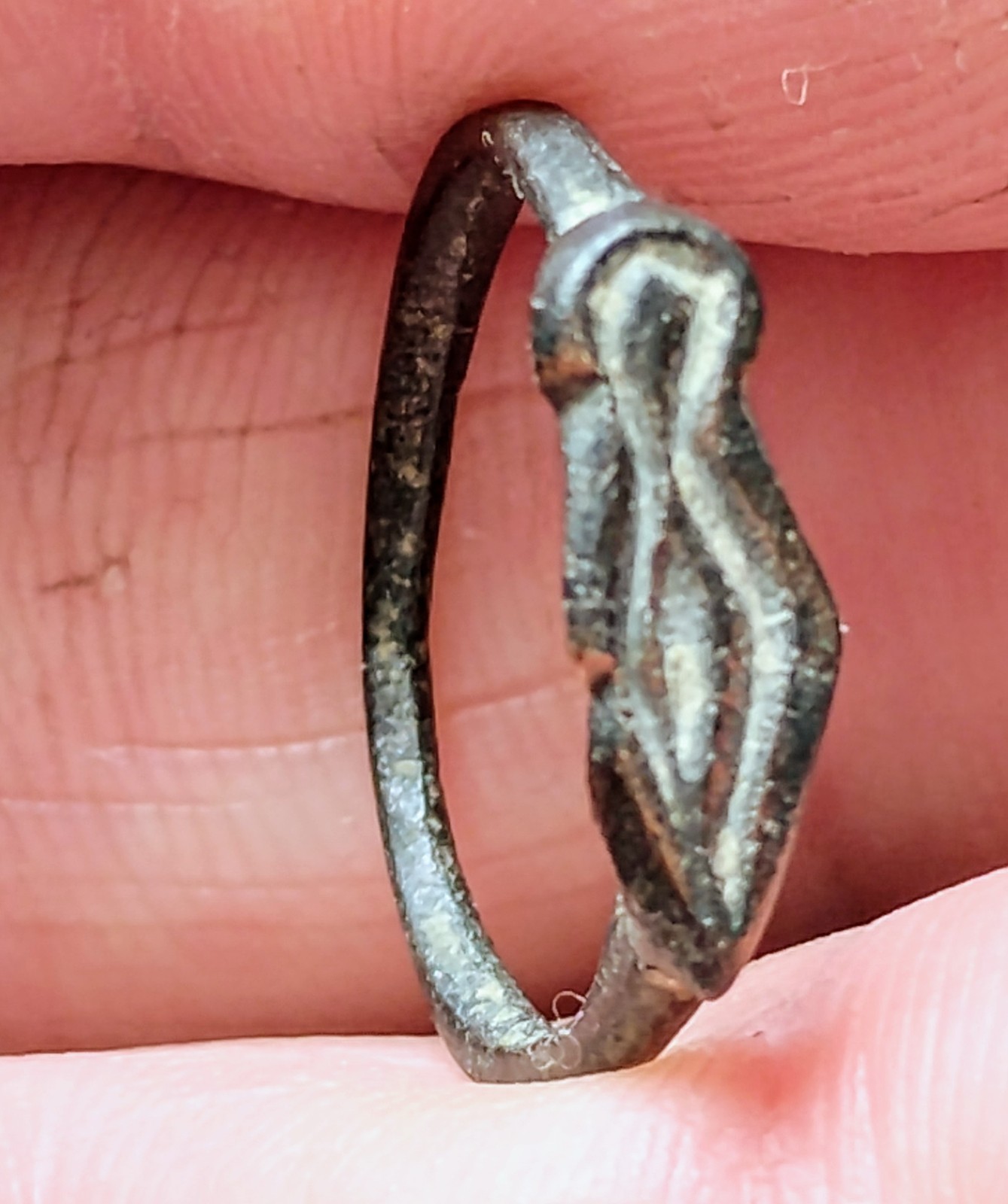 Ancient 4th-5th A.D.  Roman fertility Amulet ring 18mm 1.30g. US4.5