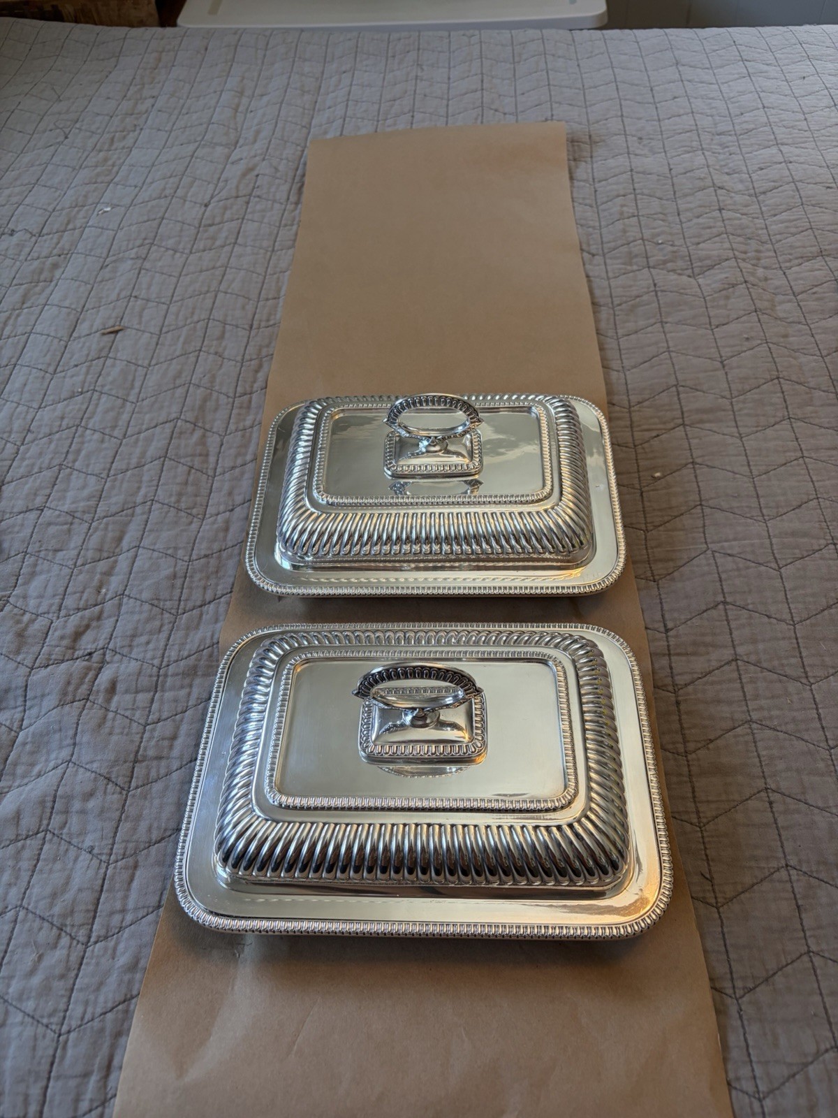 Vintage Silver Plated Covered Serving Dishes – Matching Pair