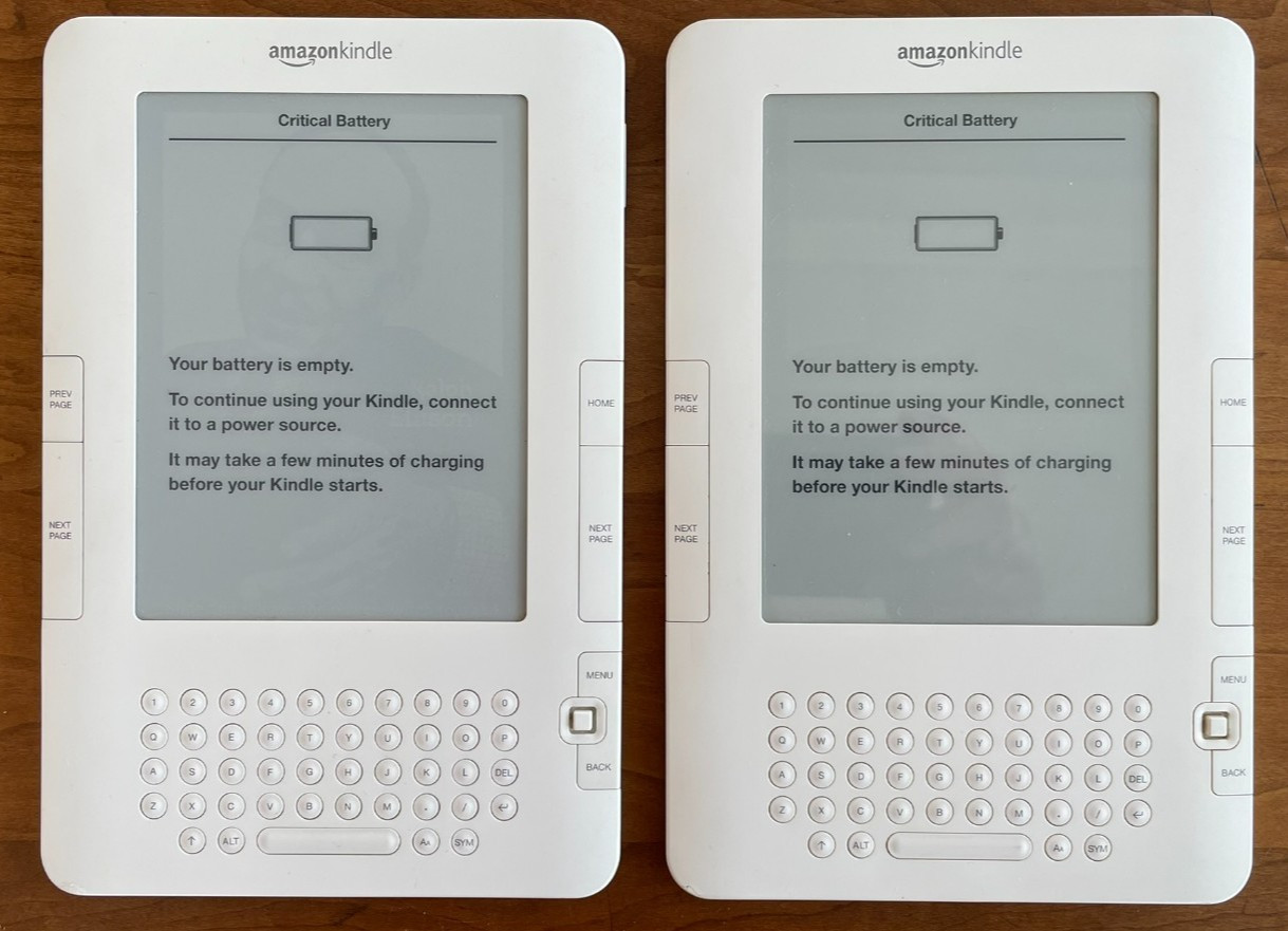 Lot/Bundle of 2 Amazon Kindle 2nd Generation D00701 +Chargers-Need New Batteries
