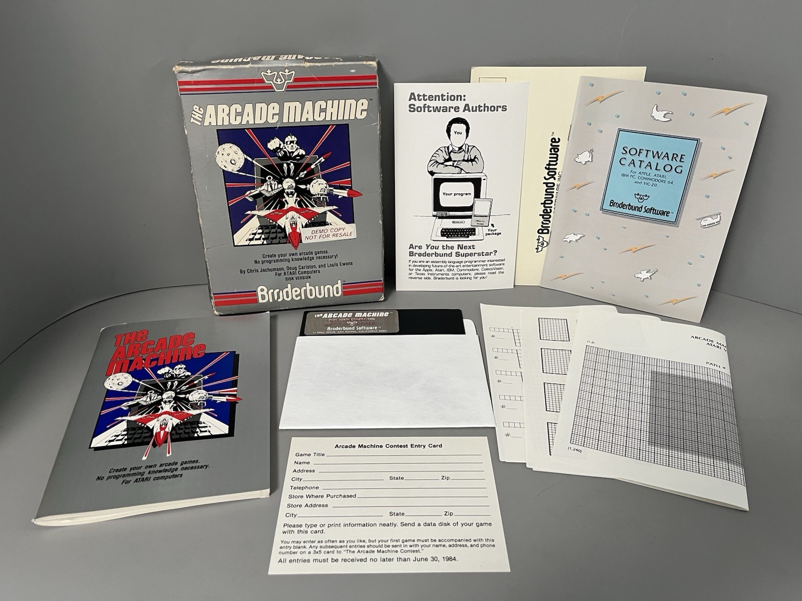 The Arcade Machine - Broderbund  Atari 400/800- Complete In Box Vtg Game 80s