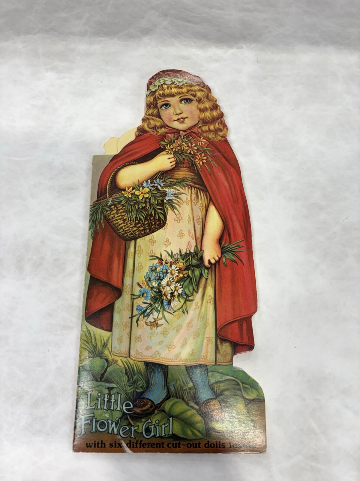 Vintage Little Flower Girl Paper Dolls Die Cut Book Merrill Publishing Hong Kong